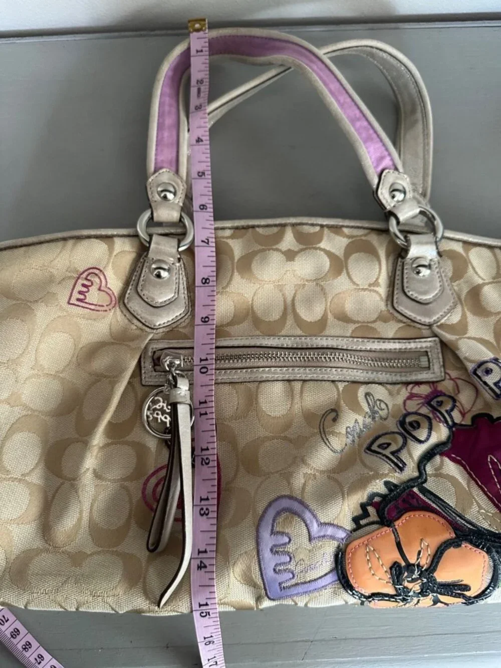 COACH Vintage Poppy Petal Signature Shoulder Bag Purse Y2K 2000s
